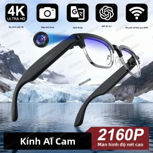 Kính Thông Minh AI Với Camera 8MP 4K HD Hỗ Trợ Gọi Bluetooth Nhận Diện Giọng Nói Và Ảnh Chống Nước IP67 Dành Cho Nam & Nữ