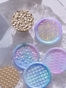 1PC 3D Nổi Họa Tiết Rồng Áo Len Họa Tiết Sáp Cói Tem Cho Thẻ Bao Thư Thiệp Mời Đám Cưới Thêu Sò Kim Loại Niêm Phong Tem