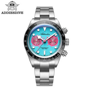 ADDIESDIVE Mens Luxury Quartz Watch Contrasting Dial Ceramic Bezel 100m Water Resistance BGW9 Blue Lume Stylish Quartz Watch