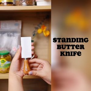Standing Butter Knife Pisau Mentega Berdiri Spread Knife Cute Cheese Spread Peanut Fruit Jam Bread Mini Slicing