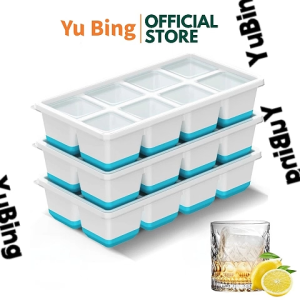 Bestsell Ice Cube Molder w/ Cover (8 Grid) - Silicone Base for Freezer Easy Release Ice Tray