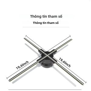 Máy Chiếu Quạt Hologram 3D 52cm HD LED WiFi Điều Khiển Từ Xa Qua Ứng Dụng Máy Hiển Thị Quảng Cáo Cho Trung Tâm Thương Mại