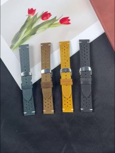 Dây Đeo Đồng Hồ Bằng Da Cổ Điển Thoáng Khí Có Lỗ Thoáng Khí Rộng 18mm-24mm Khóa Bướm Tương Thích Với Phụ Kiện Đồng Hồ Thông Minh Seiko Rolex Omega IWC