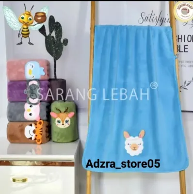 Kado handuk bayi motif hewan hoodie microfiber lembut anti alergi newborn gift 3D 0-5 tahun