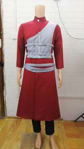 Anime Naruto Gaara Cosplay CostumeWig Adult Men Long Coat Ninjas UniformGourd Bag Full Set Accessory SuitHalloween Party Outfits
