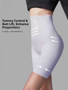 MiiOW | Postpartum Shaping Underwear Womens High-Waist Zipper Safety Panties Tummy Control Butt Lifting Slimming Briefs Nylon Spandex