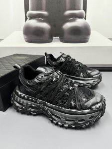 Large Size Mens Black Sporty Dad Shoes Breathable Mesh Casual Sneakers Fashionable Autumn 2025 Low Top Glue-Welded Rubber Sole