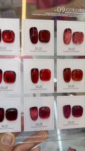 สีเจล สีทาเล็บเจล สีลูกแก้ว สีโทนแดง AS รหัส AGH 1-9 สี พร้อมส่ง