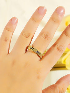 Sequito phong cách đơn giản nữ Kỷ Niệm Vàng nhẫn có thể điều chỉnh màu xanh dương màu xanh lá cây lát Trắng aaaaa đá Cubic Zirconia trang sức ngón tay sr163