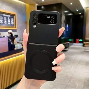 LS | For Samsung Galaxy Z Flip 7 6 5 4 3 8 Magsafe Magnetic Case With Lens Protection Slim Soft TPU Shockproof Z Flip 8 Flip 5 Flip 3