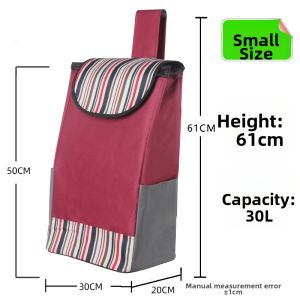 Thickened Oxford Cloth Shopping Bag Large Double Layer Buy Vegetable Car Small Trolley Special Use Bag Portable Shopping Cart