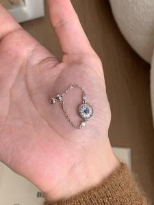 Unique Heavy Work Blue Moonlight Starburst Ring Pullable Adjustable Vintage Style Fashion Jewelry for Ladies Sparkling Brilliance