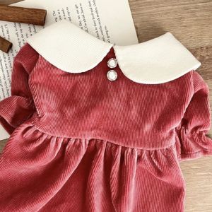 Princess Cotton Skirt for Pets Teddy Bichon Pomeranian Yorkie Maltese Cat Dog Clothes Autumn Winter Fashionable Doggie Dresses