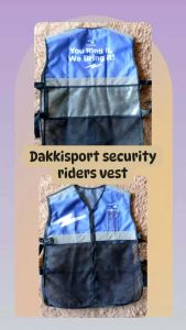 Dakkisport security riders vest blue reflective mesh adjustable fit