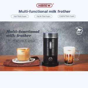 HiBREW Electric Milk Frother Automatic Coffee Frother Milk Steamer Hot Cold Foam Maker Milk Warmer Foam Maker Frother Mixer Frother Mixer Latte Cappuccino Hot Chocolate Maker M1A