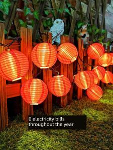 Solar New Year Lantern Lantern Festival LED Lighting Chain Courtyard Balcony Yard Decorative Lamp Spring Festival Hanging Gift
