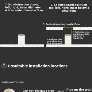 Insertable Extendable Drain Pipe 50mm to 46mm