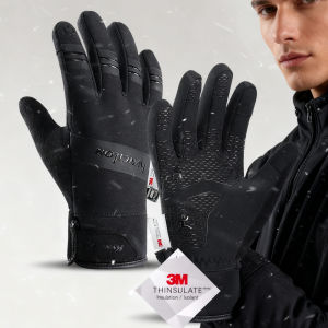 3M Gloves Black Waterproof Winter Warm Cycling Outdoor Sports Running Riding Motorcycle Ski Touch Screen Snowboard Gloves Men