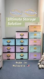 3/4/5 Tier Plastic Drawer Plastic Cabinet Plastic Storage Organizer Laci Plastik 5 Tingkat Kabinet Baju Bayi Almari Plastik