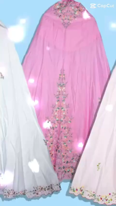 mukena bahan katun paris motif bordir punggung harga terjangkau ukuran dewasa jumbo aneka warna kualitas bagus