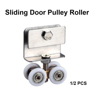 2/6pc Sliding Door Pulley Roller Full Copper Bearing Wear Resistant Noise Reduction Shower Room Glass Wood Door with Clips Screw