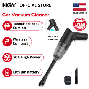 HGV 10000PA 120W Portable Wireless Vacuum Cleaner Handheld Car Vacuum Cleaner USB Rechargeable Handle 45° Rotatable Folding Cordless Vacuum Cleaner for Home Office