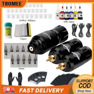 Professional Cordless Tattoo Pen Kit with 2 Batteries & Built-in Power Supply | Rotary Tattoo Machine for Artists
