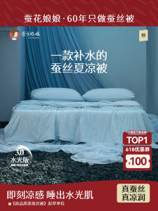 Water Light Silk Comforter Double Sided Cool Feeling Washable Four Piece Set Summer Lightweight Air Conditioning Bedding