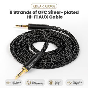 Kbear | KBEAR AUX08 8 Cores HiFi AUX Earphone Audio Cable Speaker Cable 3.5mm Male to Male Aux Cable for Phone Headphone Car MP3