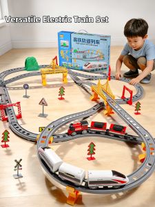 QIMINGXING | High-Speed Train Model Electric Toy Train with Track