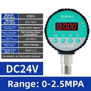 FEIYU | Smart Digital Pressure Switch Controller Electric Contact Pressure Gauge For Pumps Air Fire