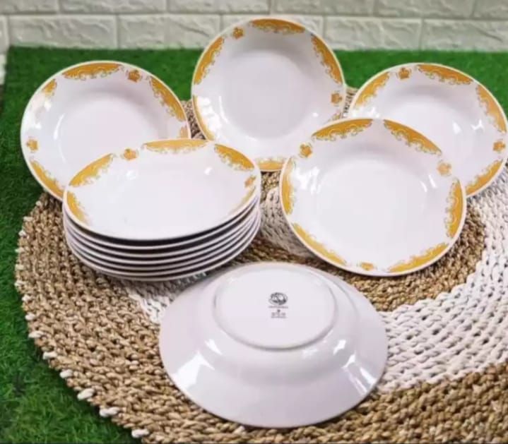 PIRING MAKAN KERAMIK MURAH | PIRING KERAMIK 1 LUSIN | PIRING KERAMIK  MAHKOTA | PIRING KERAMIK CANTIK | Lazada Indonesia