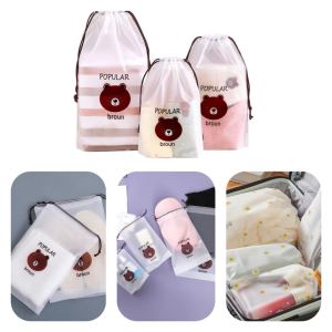 SOLID HOME Waterproof Pouch Transparent Travel Packaging Drawstring Storage Bag Clothing Cosmetic Makeup Storage Organizer