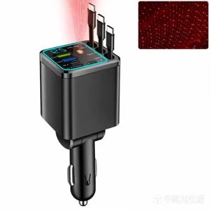 Sạc Ô Tô 7 Trong 1 180W Với Cáp Type C Có Thể Thu Gọn Sạc Nhanh Bộ Chuyển Đổi Tẩu Thuốc USB Dành Cho Huawei Samsung