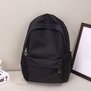 Ba Lô Đi Học Chống Thấm Nước Dung Tích Lớn Dành Cho Thanh Thiếu Niên Nữ Balo Nylon Thông Thường Có Khóa Kéo Mượt Mà Đồ Dùng Học Sinh Màu Trơn