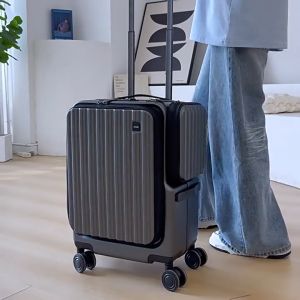 SAFARI Front Open Cover Luggage Multi-layer Travel Luggage Mens Business Lightweight Boarding Case