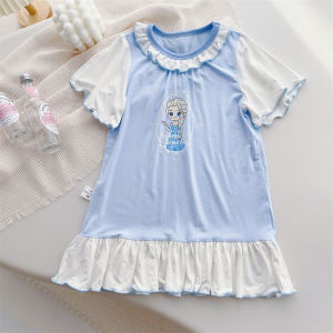 Breathable Cotton Summer Thin Girls Dress Cute Sleep Dress Home Dress Little Baby Breathable Princess Dress Childrens Clothing