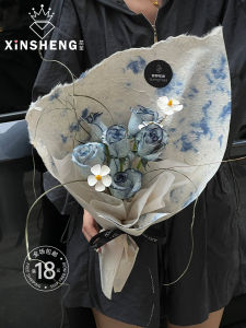 Bộ 5 Tờ Giấy Gói Hoa Nghệ Thuật Đông Ba Chất Liệu Gói Quà Tặng DIY Chất Liệu Giấy in Mực Phun Chất Liệu Thủ Công Chất Liệu Gói Hoa