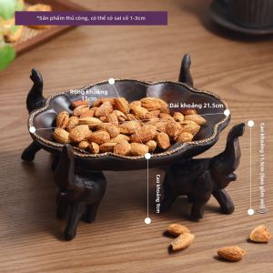 YILI | Đĩa Trái Cây Gỗ Nguyên Khối Vintage