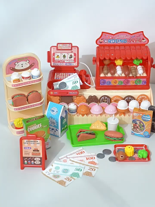 A multi-functional cash register toys supermarket convenience store as a birthday gift for girls