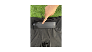 Quần bó cơ chạy bộ nữ WMP2412 liền đai đựng bình nước2 túi bên hông để điện thoại