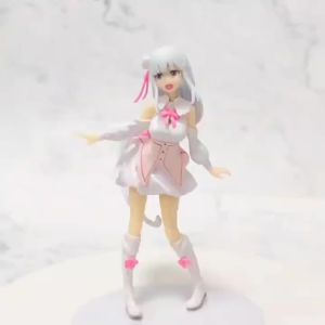 Bandai | 17cm Re: Zero Starting Life in Another World Anime Figure Emilia Action Figures Kawaii Memory Snow Emilia Model PVC Toys Gifts