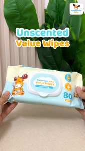 Moose Gear Baby Value Wipes Unscented 36PACKS (1BOX) Hypoallergenic w/ Vitamin E & Aloe Extract