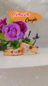 Cute Jewelry Cincin Dewasa Polos Permata Satu Cincin Couple Lapis Emas A220