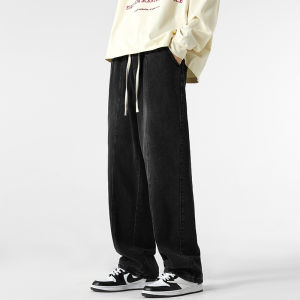 Loose Straight American Style Mens Jeans Trendy High Street Spring Autumn Large Size Long Pants Summer Fashion Cotton Blend