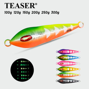 TEASER J154 Sea Fishing Slow Pitch Jig Lure 100g 120g 150g 200g 250g 300g Grouper Killer Metal Jigging Dart Spoon Jig Bait