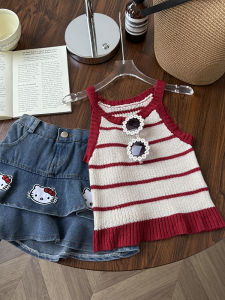 Girls Cartoon Patterned Half Skirt Elastic Waist Denim Skirt Spring Summer New Style Korean Style Childrens Clothing