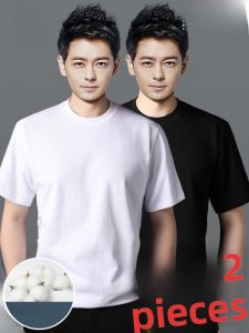 ROMON | Lomond Summer Mens Short Sleeve T-Shirt Loose Casual Pure Cotton White Heavyweight Round Neck Half Sleeve Body Shirt Top