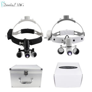 Kính Lúp Nha Khoa Không Dây 2.5X 3.5X Với Đèn Phẫu Thuật 5W Kính Phóng Đại Đèn Phẫu Thuật Nha Khoa Tai Mũi Họng Cho Nha Khoa Chính Xác