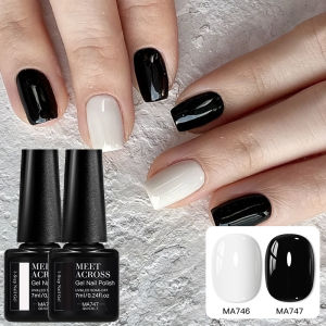 2 PC เล็บเจลสีดําสีขาวหลายสีผสม DIY ตกแต่งเล็บสําหรับเล็บออกแบบติดทนนาน